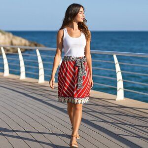 Anthropologie We Love Vera - Vera Wang - Stars & Stripes Skirt Size 6